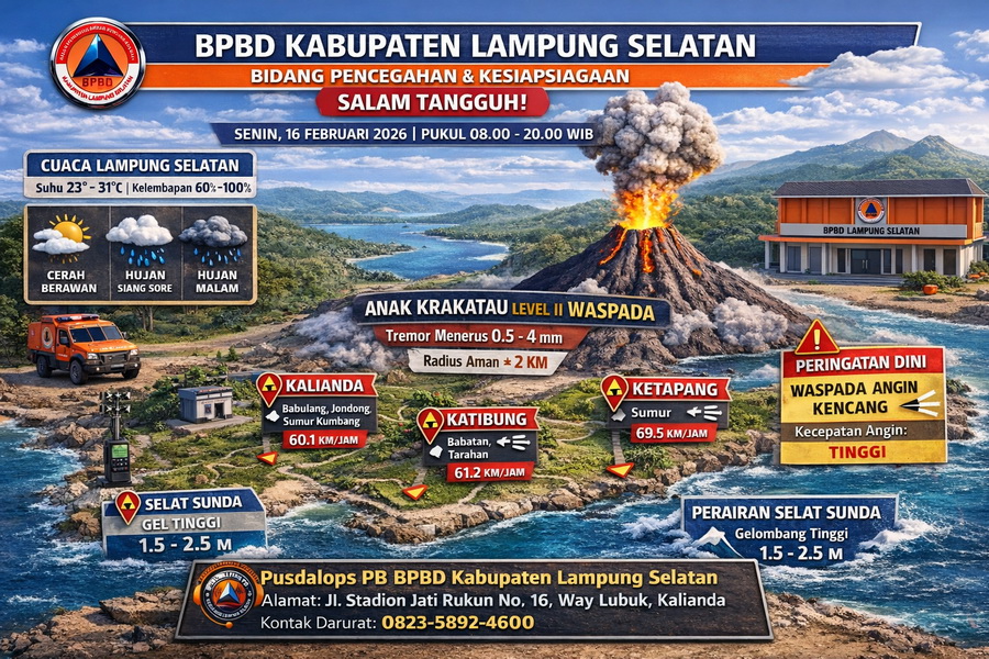 Peringatan Dini Angin Kencang dan Aktivitas Gunung Anak Krakatau